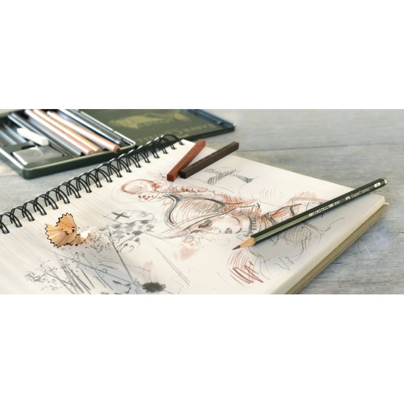 Faber-Castell crayon artiste blanc moyen, 12 pièces